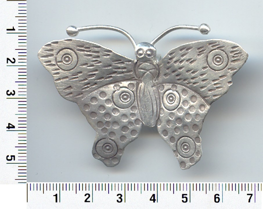 Thai Karen Hill Tribe Silver Printed Butterfly Pendant NL158