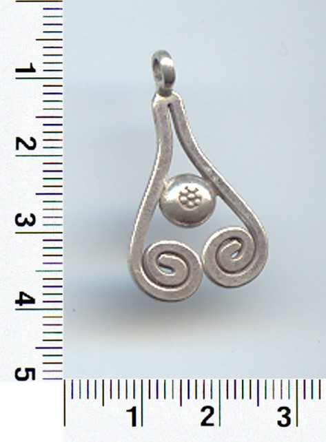 Thai Karen Hill Tribe Silver Pendants Swirl Pear And Daisy Printed Round Pendant NM010 