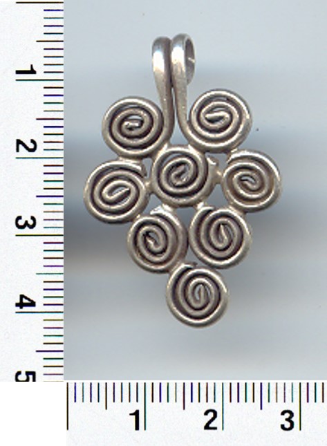 Thai Karen Hill Tribe Silver Pendants Spiral Grape Pendant NM012 