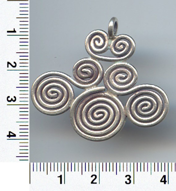 Thai Karen Hill Tribe Silver Pendants Multi-Spiral Pendant NM014 