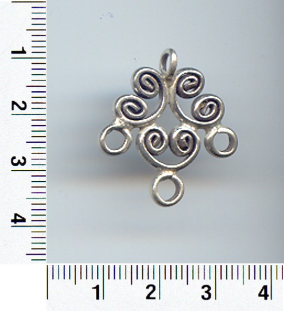 Thai Karen Hill Tribe Silver Pendants Multi-Spiral Pendant NM016 