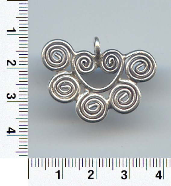 Thai Karen Hill Tribe Silver Pendants Multi-Spiral Fan Shape Pendant NM017 