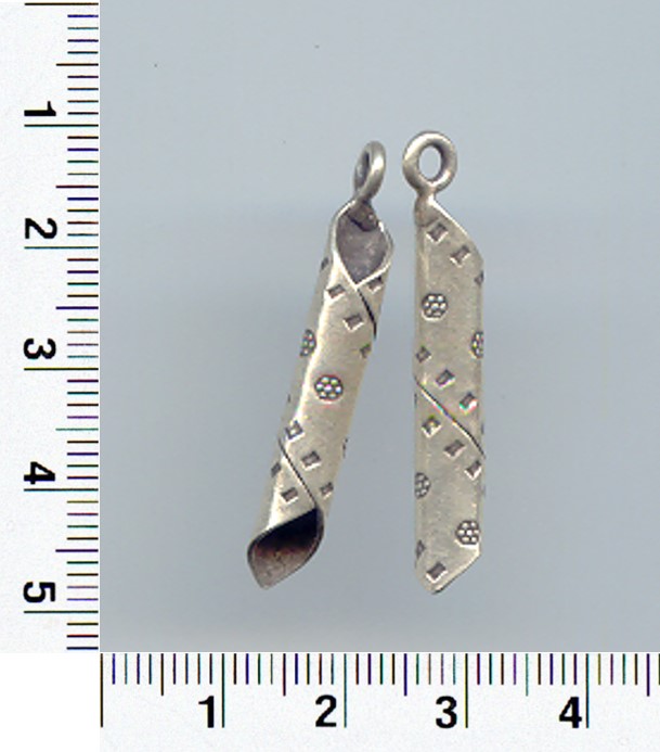 Thai Karen Hill Tribe Silver Pendants Printed Long Wrap Pendant NM034 