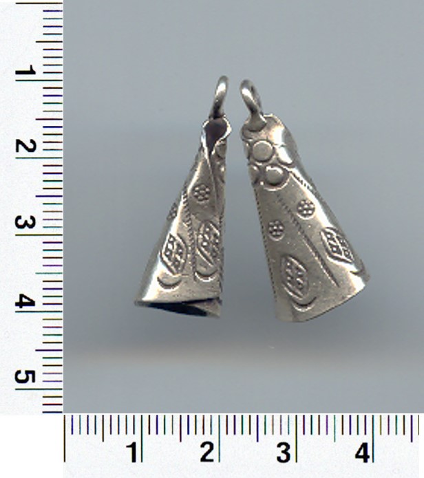 Thai Karen Hill Tribe Silver Pendants Printed Cone Pendant NM035 