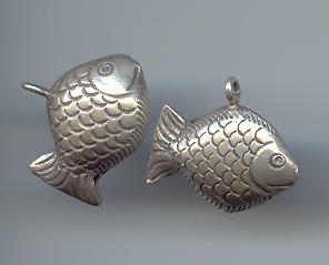Thai Karen Hill Tribe Silver Pendants Fish Bell Pendant NM113 
