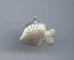 Thai Karen Hill Tribe Silver Pendants Fish Bell Pendant NM114 