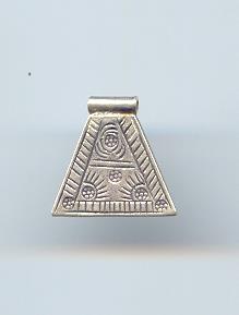 Thai Karen Hill Tribe Silver Pendants Printed Dot And Line Triangle Pendant NM148 