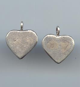 Thai Karen Hill Tribe Silver Pendants Plain Heart Charm NM166 
