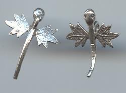 Thai Karen Hill Tribe Silver Pendants Swing Leaf Printed Little Dragonfly Pendant NS124