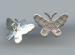 Thai Karen Hill Tribe Silver Pendants Daisy Printed Butterfly Pendant NS126