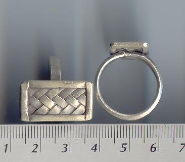 Thai Karen Hill Tribe Silver Woven Rectangle Ring RR025 