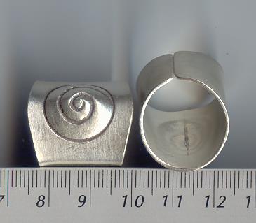 Thai Karen Hill Tribe Silver Shell Printed Ring RR026 