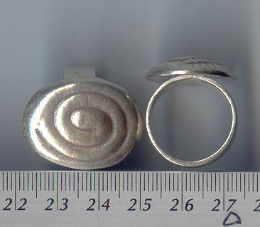 Thai Karen Hill Tribe Silver Swirl Printed Oval Ring RR029 