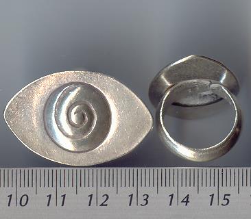 Thai Karen Hill Tribe Silver Swirl Printed Oval Ring RR030 