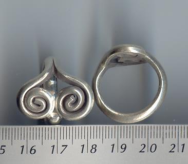 Thai Karen Hill Tribe Silver Plain Spiral Heart Ring RR033 