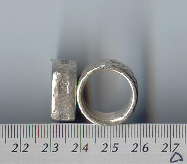Thai Karen Hill Tribe Silver Hammered & Flower Printed Ring RR046 