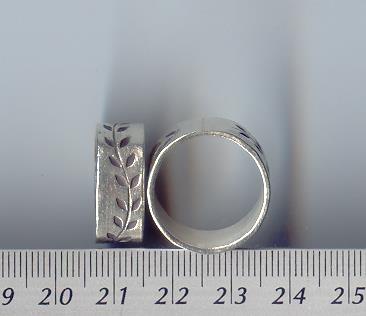 Thai Karen Hill Tribe Silver Leaf Printed Ring RR054 