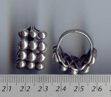 Thai Karen Hill Tribe Silver Multi-Plain Ball Ring RR064 