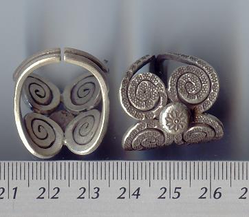 Thai Karen Hill Tribe Silver Swirl & Daisy Printed Ring RR073 