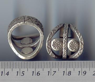 Thai Karen Hill Tribe Silver Flower Printed Ring RR074 