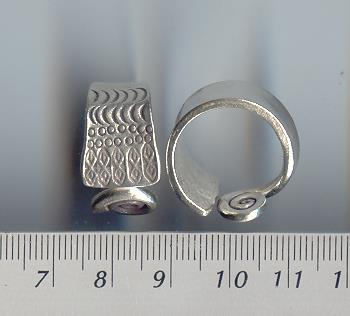 Thai Karen Hill Tribe Silver Swirl & Eye Printed Ring RR086 
