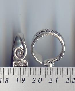 Thai Karen Hill Tribe Silver Swirl & Eye Printed Ring RR088 