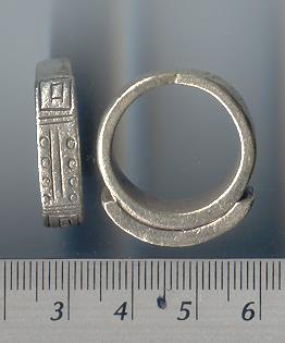 Thai Karen Hill Tribe Silver Square & Circle Printed Ring RR090 