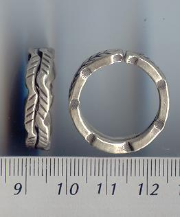 Thai Karen Hill Tribe Silver Printed Leaf Ring RR096 