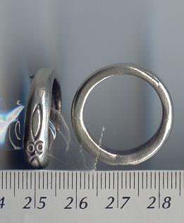 Thai Karen Hill Tribe Silver Circle & Oval Printed Ring RR099 