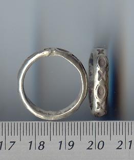 Thai Karen Hill Tribe Silver Eye & Cross Printed Ring RR113 