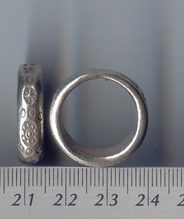 Thai Karen Hill Tribe Silver Wheel & Dot Printed Ring RR131 