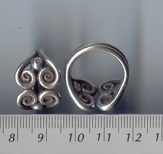 Thai Karen Hill Tribe Silver Pair Spiral Heart Ring RR138 