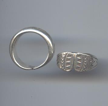 Thai Karen Hill Tribe Silver Dot With Line Printetd Ring RR153 