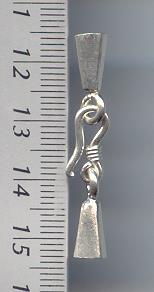 Thai Karen Hill Tribe Toggles and Findings Silver Hook With Plain Caps TG013 