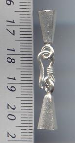 THAI KAREN HILL TRIBE TOGGLES AND FINDINGS SILVER HOOK WITH PLAIN CAPS TG014 
