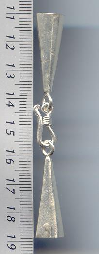Thai Karen Hill Tribe Toggles and Findings Silver Hook With Plain Facet Caps TG016 