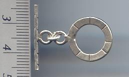 THAI KAREN HILL TRIBE TOGGLES AND FINDINGS SILVER PRINTED CIRCLE TOGGLE TG037 