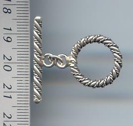 Thai Karen Hill Tribe Toggles and Findings Silver Twist Circle Toggle TG041 