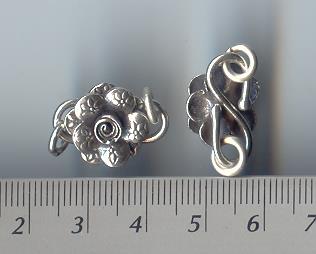 Thai Karen Hill Tribe Toggles and Findings Silver Blooming Flower Clasps TG046 