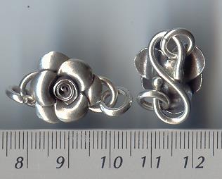 Thai Karen Hill Tribe Toggles and Findings Silver Blooming Rose Clasps TG047 