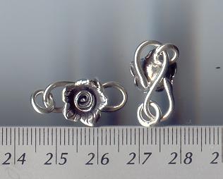 Thai Karen Hill Tribe Toggles and Findings Silver Lovely Flower Clasps TG049 