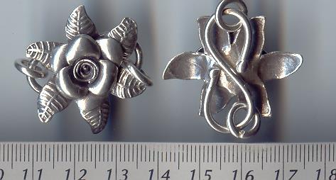 Thai Karen Hill Tribe Toggles and Findings Silver Sweet Rose Clasps TG051 