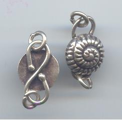 Thai Karen Hill Tribe Toggles and Findings Silver Nautilus Clasps TG053 