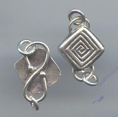 Thai Karen Hill Tribe Toggles and Findings Silver Square Clasps TG056 