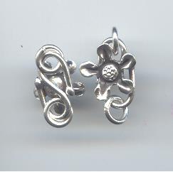 Thai Karen Hill Tribe Toggles and Findings Silver Sweet Flower Clasps TG057 