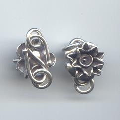 Thai Karen Hill Tribe Toggles and Findings Silver Flower Clasps TG059 