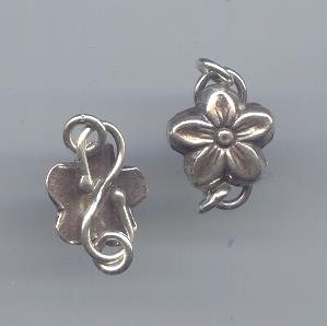 Thai Karen Hill Tribe Toggles and Findings Silver Cute Flower Clasps TG070 