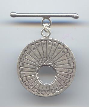 Thai Karen Hill Tribe Toggles and Findings Silver Line With Dot Printed Circle Toggle TG076 