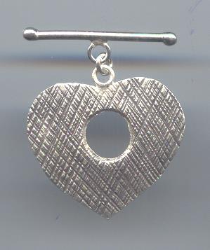 Thai Karen Hill Tribe Toggles and Findings Silver Rugged Heart Toggle TG080 