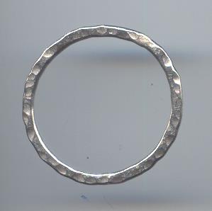 Thai Karen Hill Tribe Toggles and Findings Silver Hammered Circle Ring TG099 